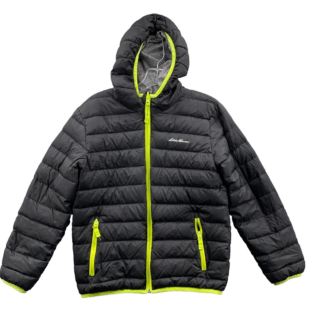 Eddie‎ Bauer Goose Puffer Jacket Kids M 10-12 Reversible Outdoor Hike Camp Snow